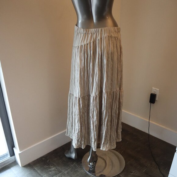 VINCE Tiered Skirt Asymmetric Boho Satin Smokey Quartz Small New Tag $325 - Picture 5 of 6